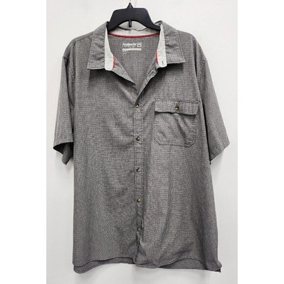 Avalanche Mens Shirt XXL Gray Striped Short Sleeve Lightweight Outdoor Hiking - Picture 1 of 7
